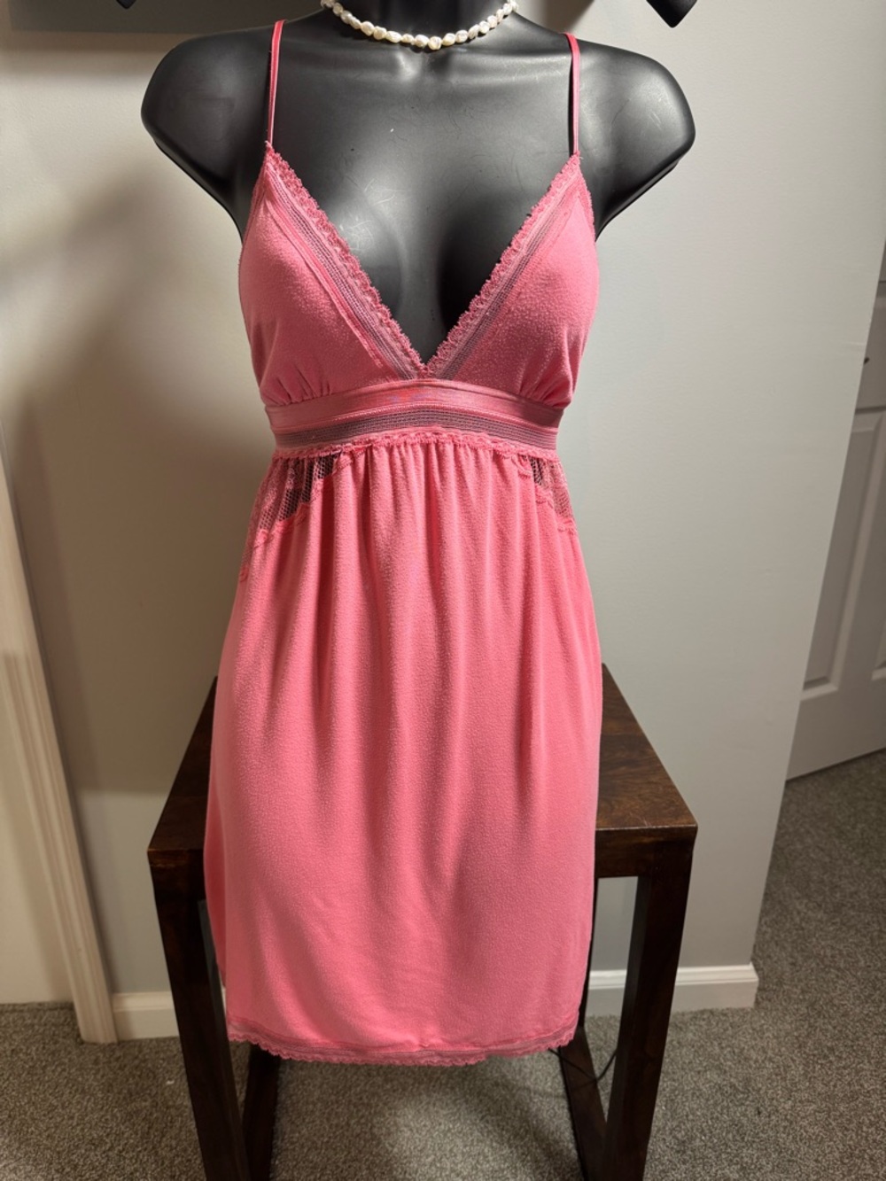 Victoria's Secret Pink Lace-Trim Chemise